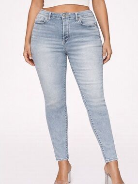Good American Good Legs Skinny Jeans Light Wash Size 14 27 Inseam